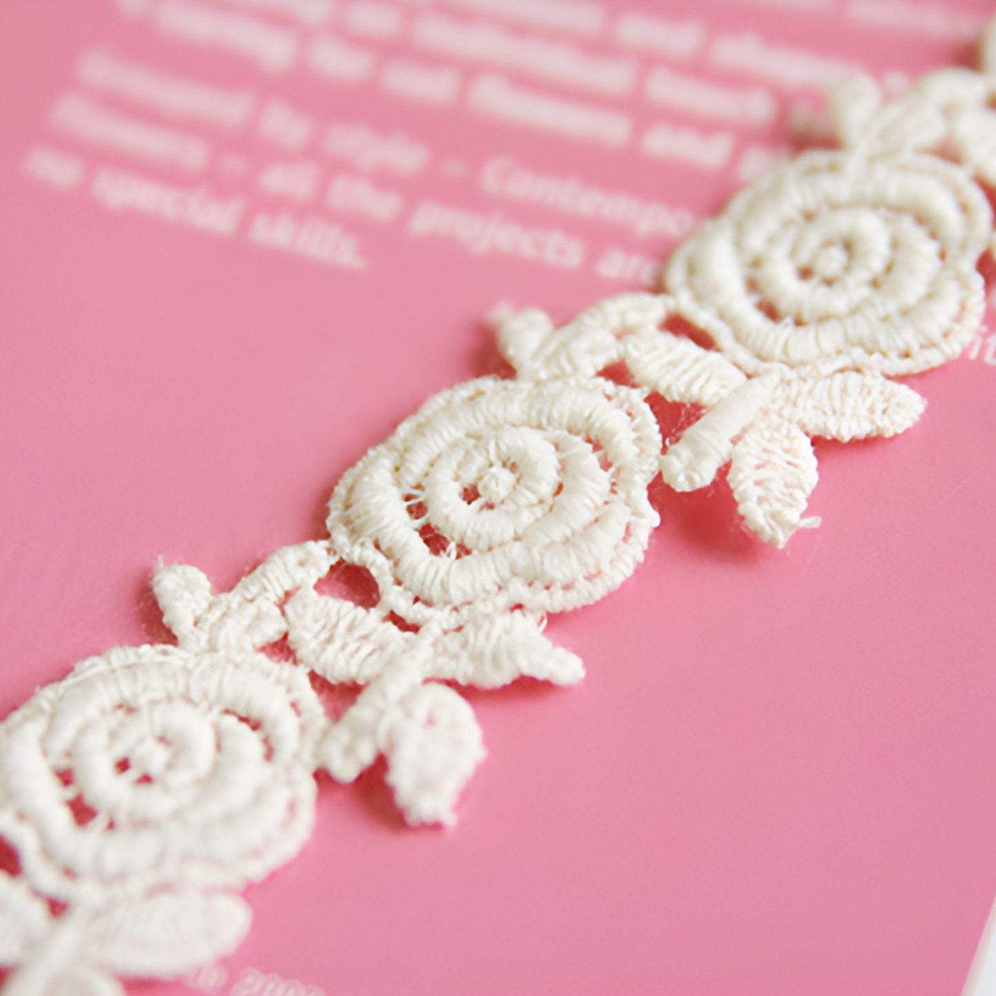 Rose Floral Lace, Ivory Embroidered Trim, Lace Ribbon for Hair Bows & DIY Crafts 5Yards