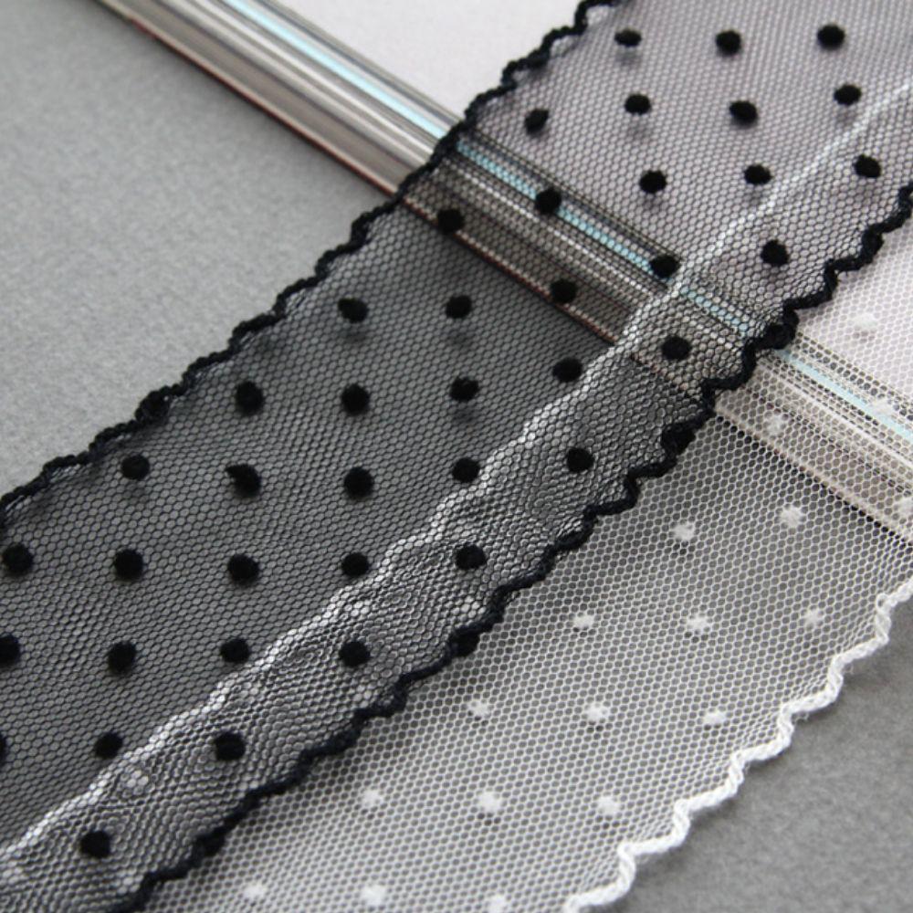 Dot Mesh Lace Trim, Sheer Tulle Ribbon with Scalloped Edge, Sewing, Hair Bow & Craft Supplies 5Yards