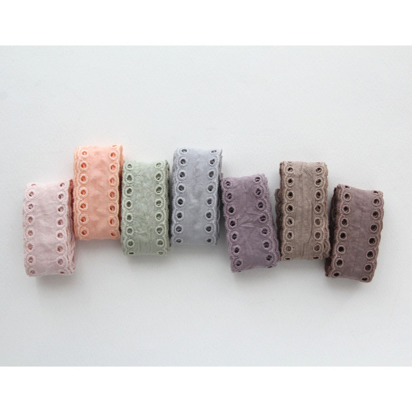 Vintage Eyelet Cotton Lace Trim, Embroidered Broderie Anglaise Ribbon 5Yards