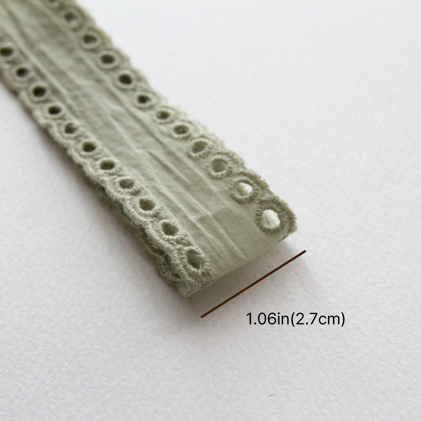 Vintage Eyelet Cotton Lace Trim, Embroidered Broderie Anglaise Ribbon 5Yards