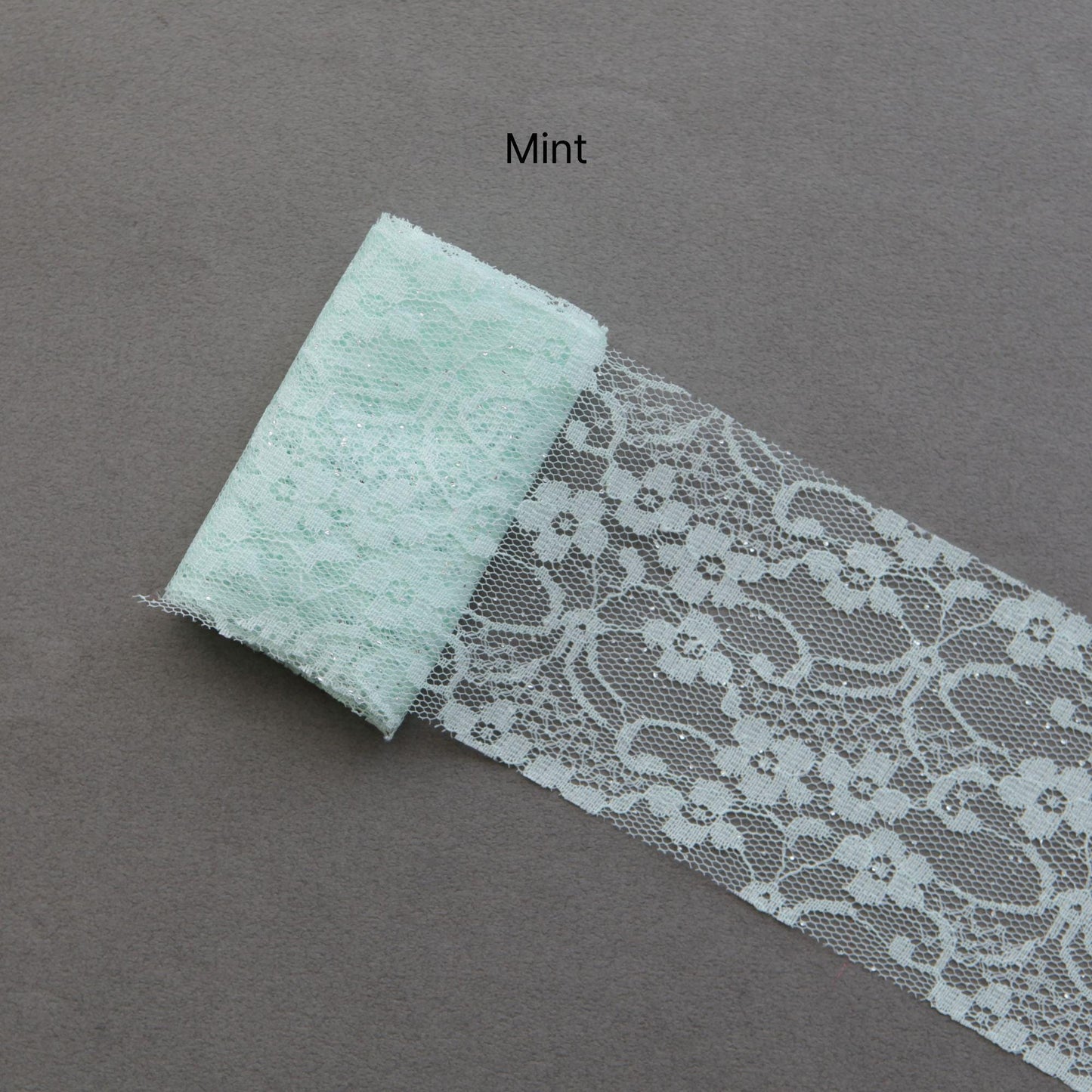 Glitter Floral Cotton Lace Trim, Wide Ribbon for Sewing, Wedding Decor, Crafts 5 Yard