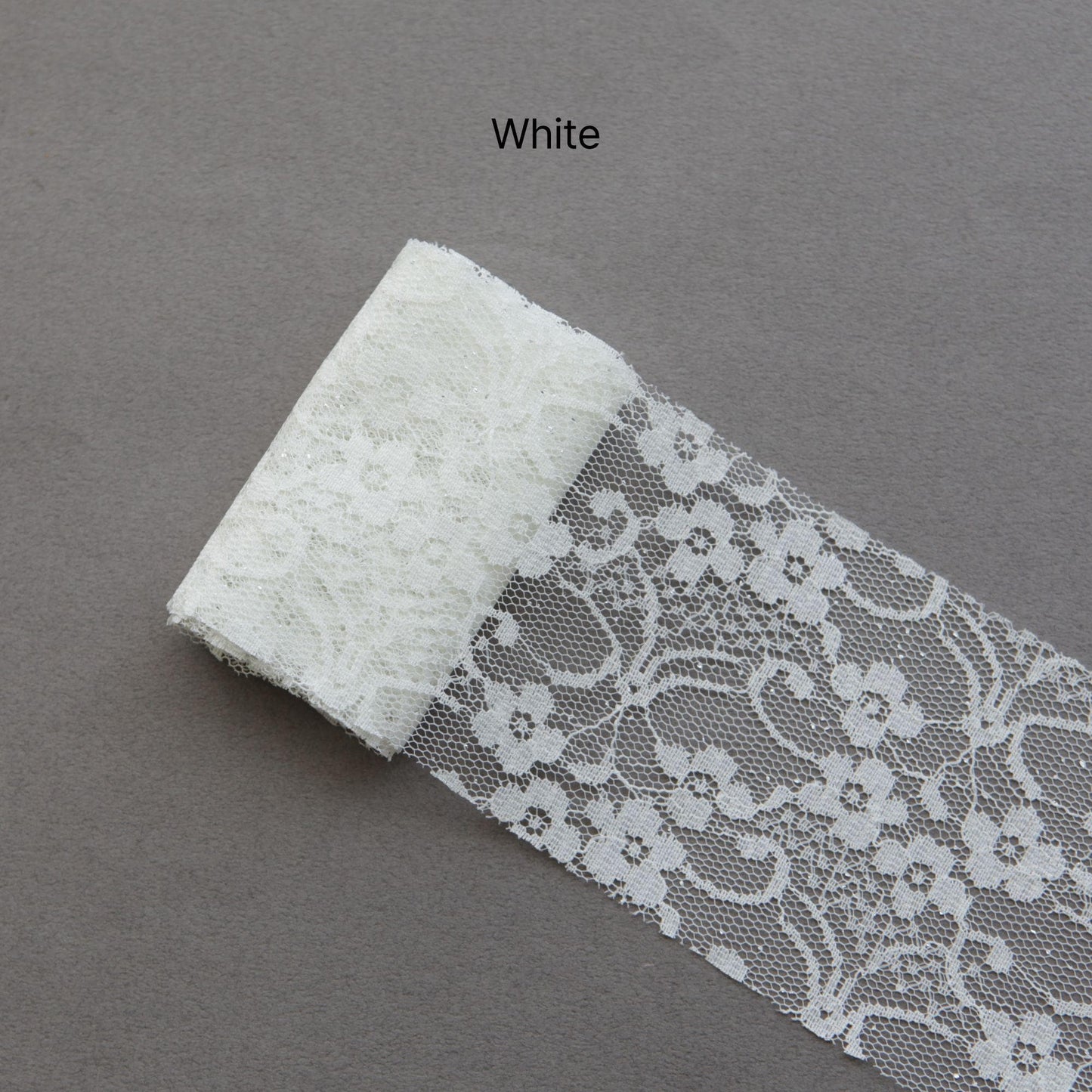 Glitter Floral Cotton Lace Trim, Wide Ribbon for Sewing, Wedding Decor, Crafts 5 Yard