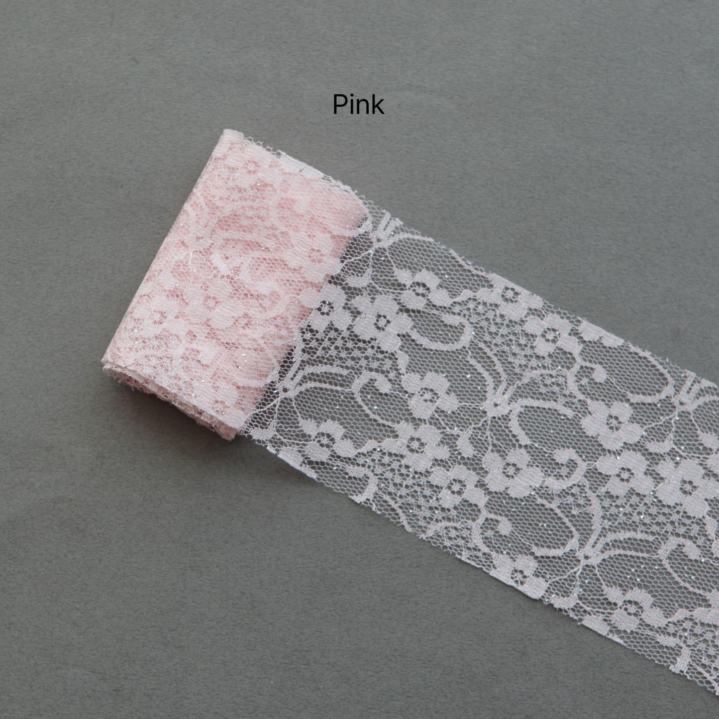 Glitter Floral Cotton Lace Trim, Wide Ribbon for Sewing, Wedding Decor, Crafts 5 Yard