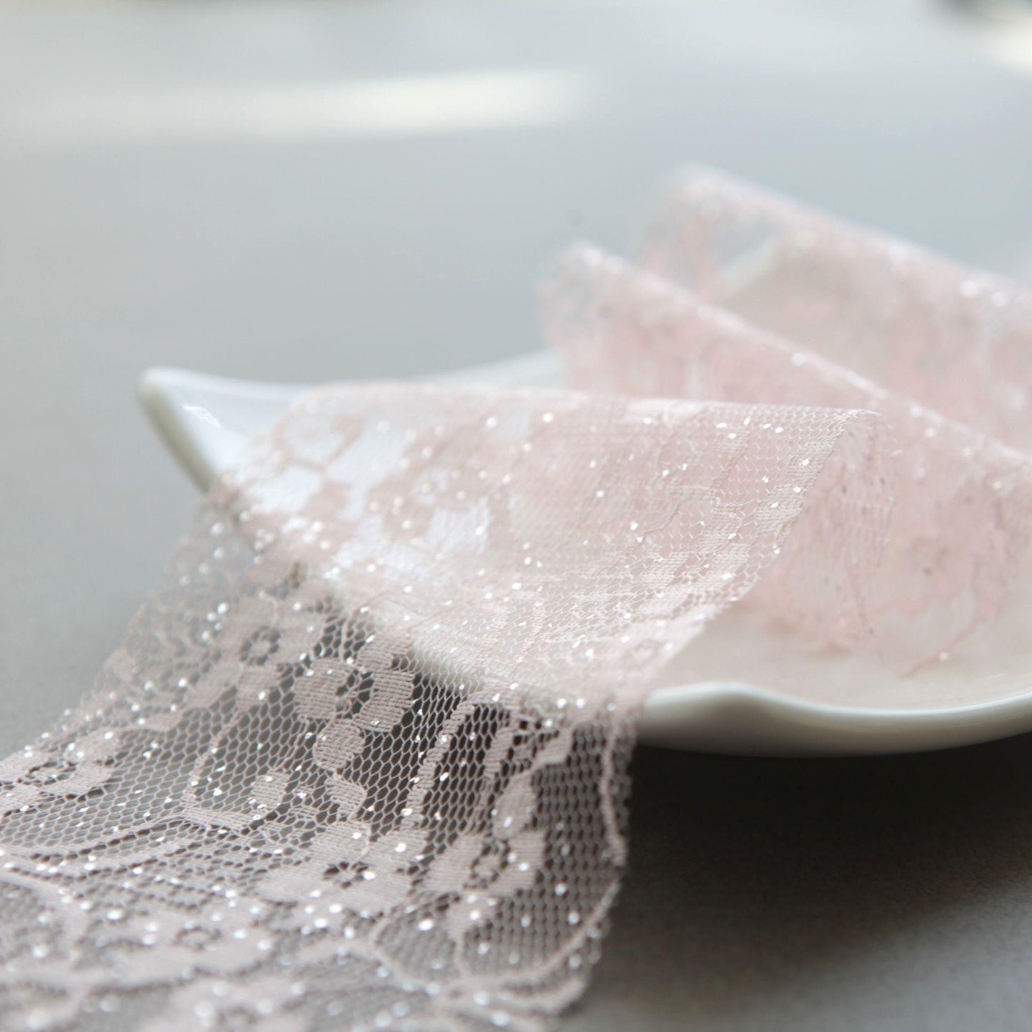 Glitter Floral Cotton Lace Trim, Wide Ribbon for Sewing, Wedding Decor, Crafts 5 Yard