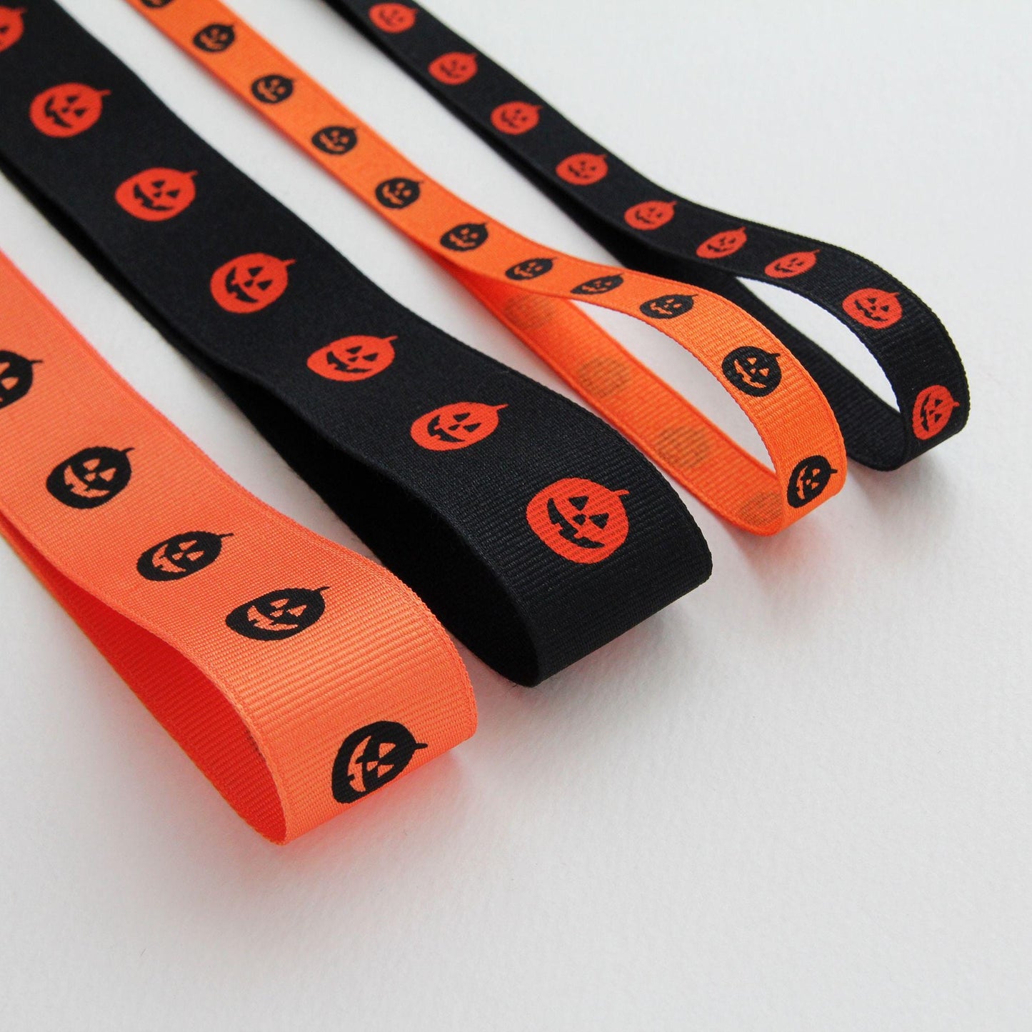 Halloween Pumpkin Grosgrain Ribbon, Jack O Lantern Print for Crafts