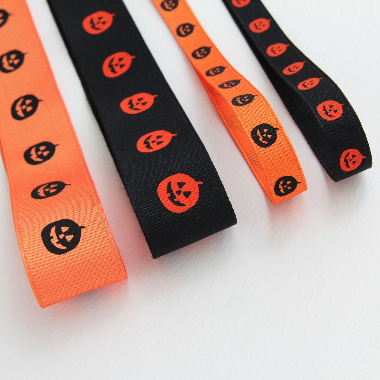 Halloween Pumpkin Grosgrain Ribbon, Jack O Lantern Print for Crafts