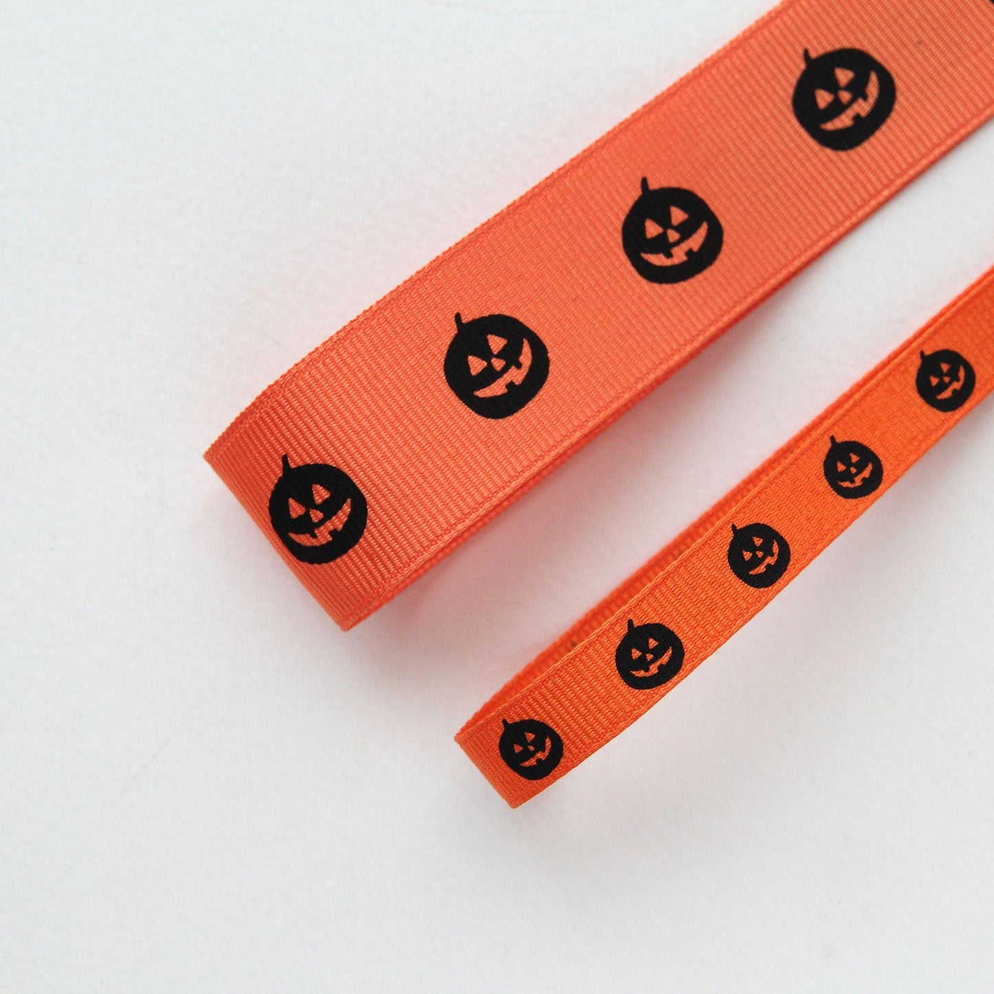 Halloween Pumpkin Grosgrain Ribbon, Jack O Lantern Print for Crafts