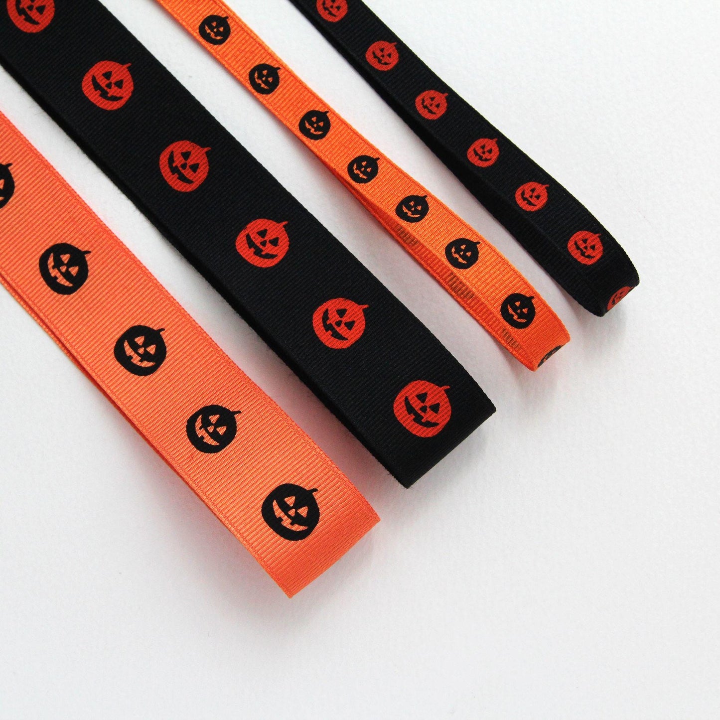 Halloween Pumpkin Grosgrain Ribbon, Jack O Lantern Print for Crafts