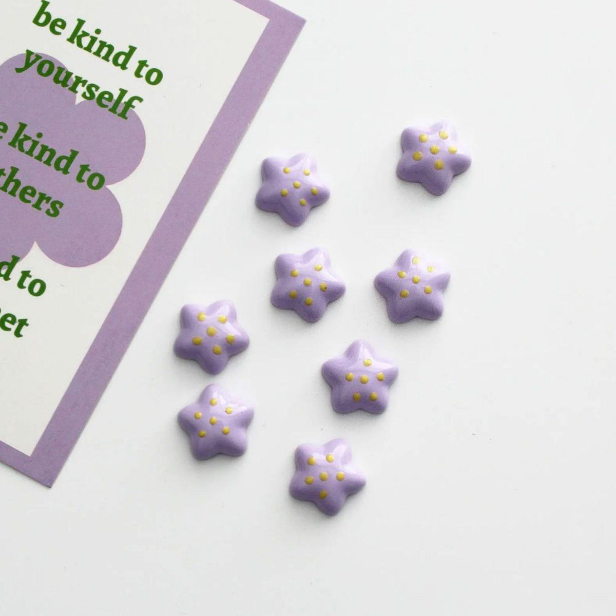 Pastel Star Resin Cabochons | Flatback Embellishments for Crafts 4pcs