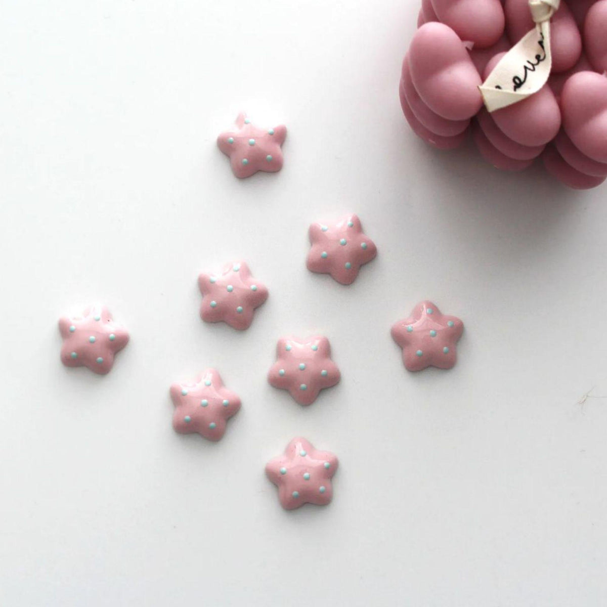 Pastel Star Resin Cabochons | Flatback Embellishments for Crafts 4pcs