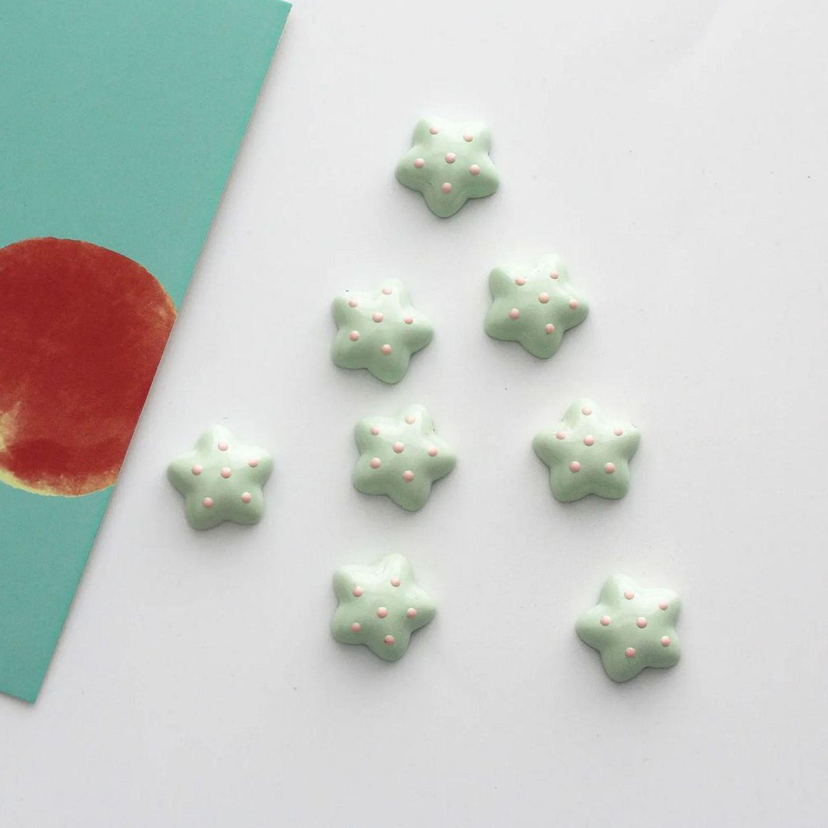 Pastel Star Resin Cabochons | Flatback Embellishments for Crafts 4pcs