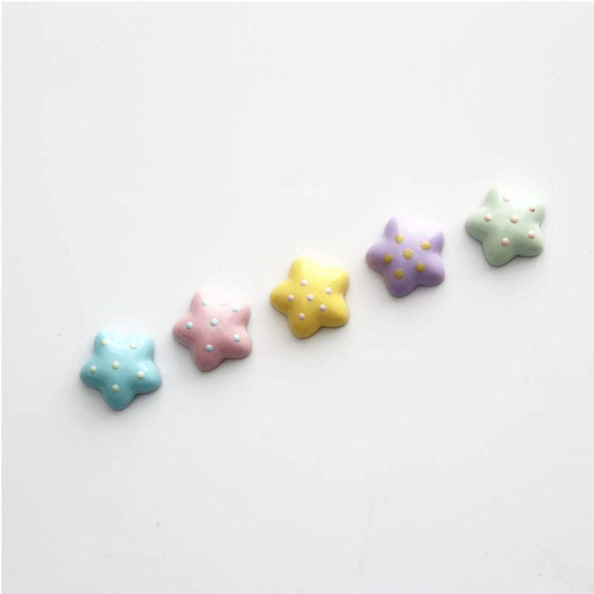 Pastel Star Resin Cabochons | Flatback Embellishments for Crafts 4pcs