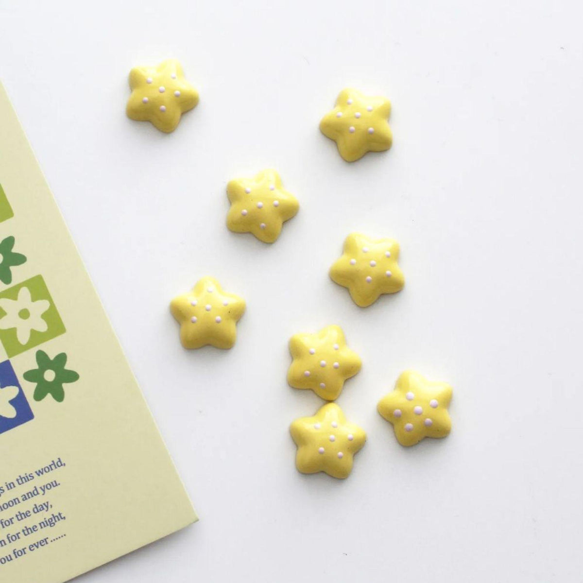 Pastel Star Resin Cabochons | Flatback Embellishments for Crafts 4pcs