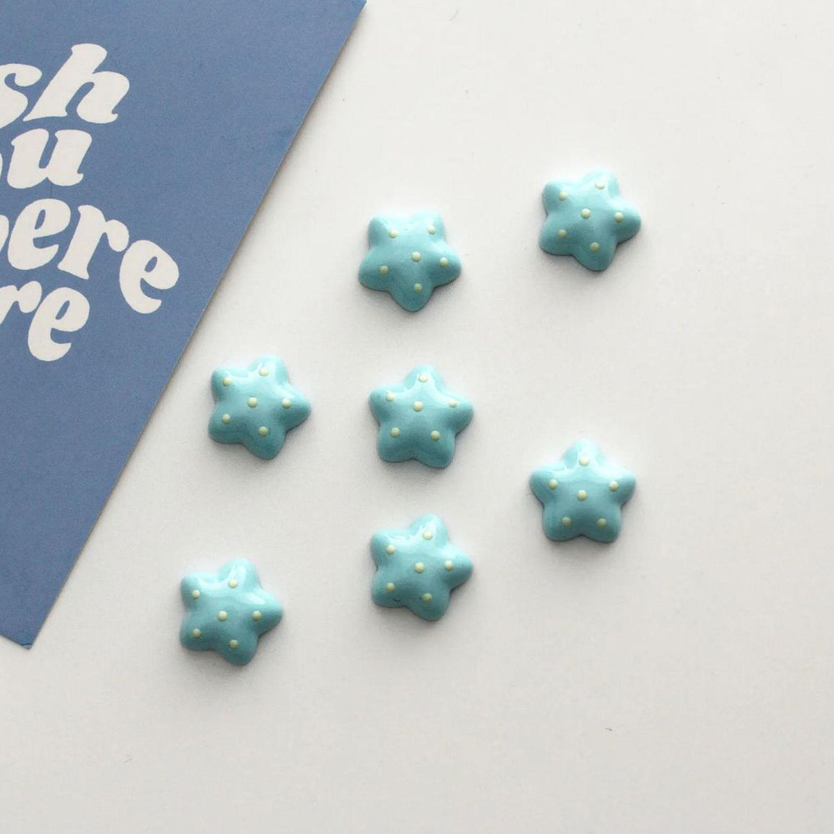 Pastel Star Resin Cabochons | Flatback Embellishments for Crafts 4pcs