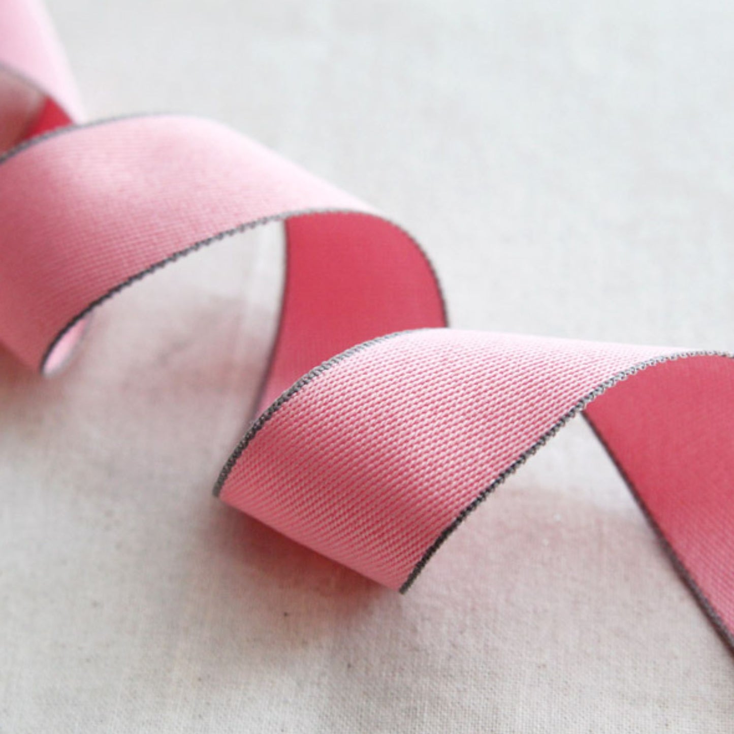 Pointed Edge Contrast Line Ribbon 1.02inch(2.6cm) x 2/5/10Yards