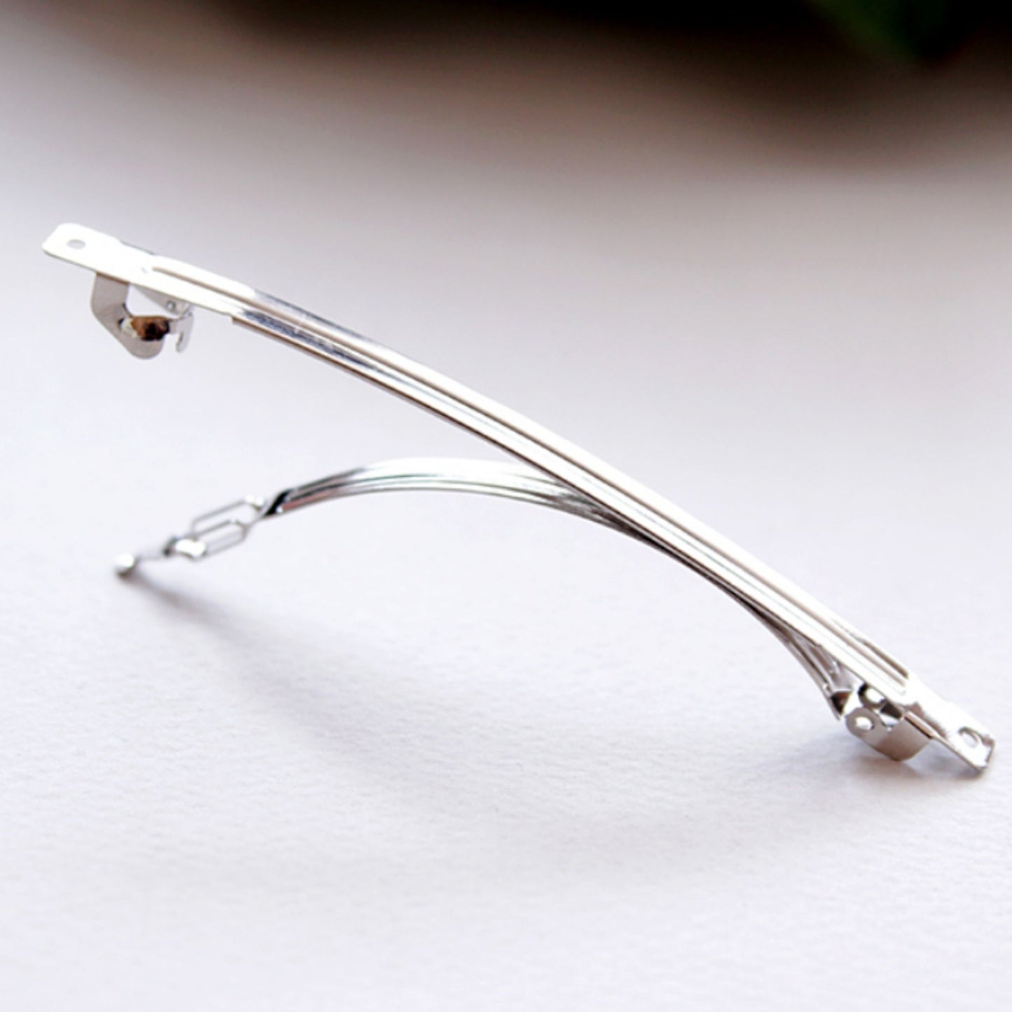 10/30/50pcs 10cm(4")Thin Silver French Hair Barrette without Spring[N11]