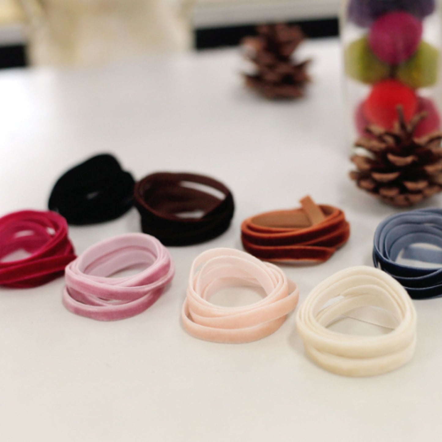 Velvet Ribbon 0.27inch(0.7cm)x2Yards[C110]